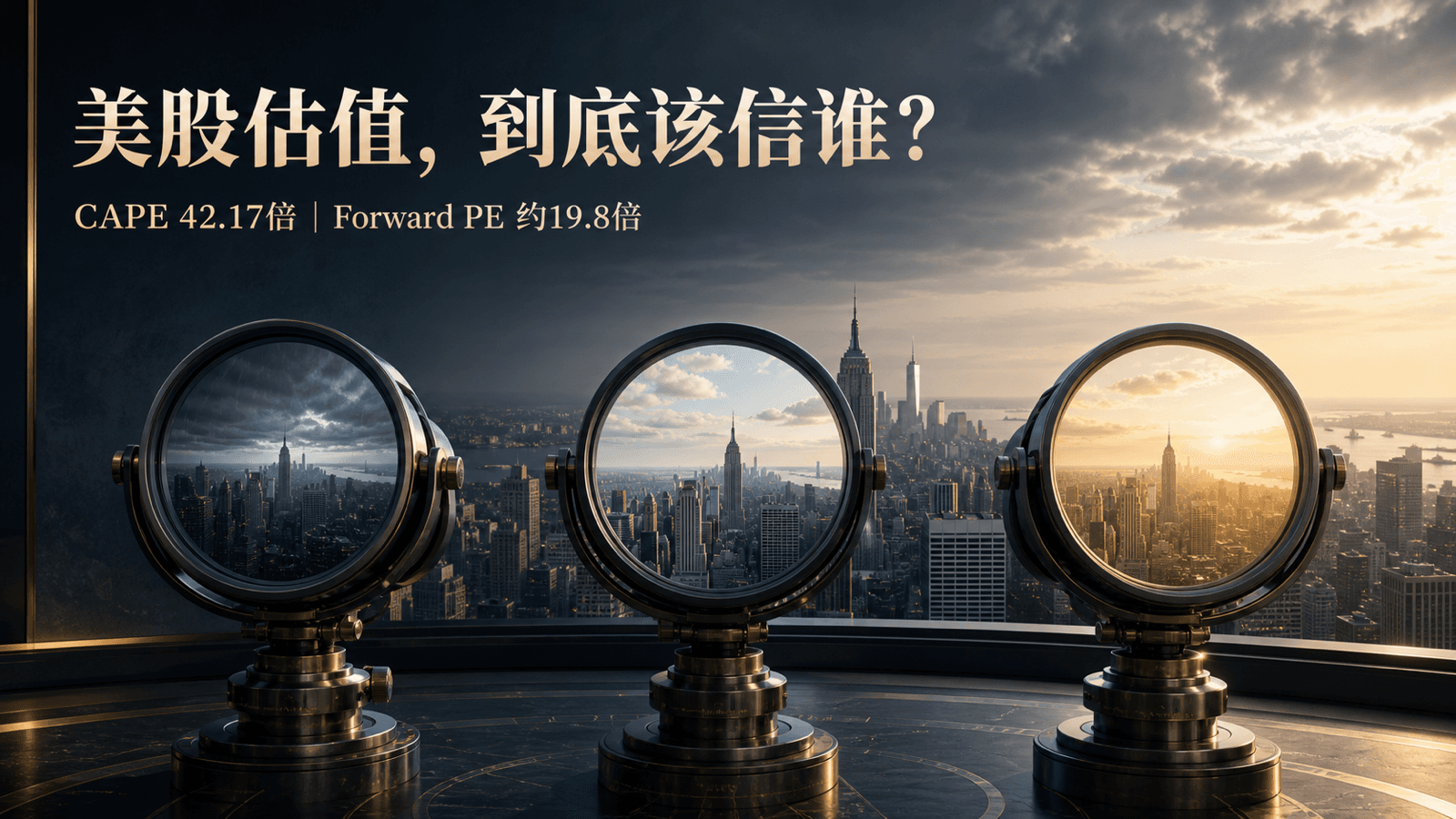 CAPE 42倍逼近历史极值,Forward PE却回到20倍附近。美股估值到底该信谁?